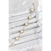 Mey İthalat® 316L Çelik Beyaz Sedef Yonca Model Gold Renk Kadın Bileklik