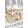 BFS 316L Çelik Gold Renk Kalp Model Kadın Küpe