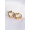 BFS 316L Çelik Gold Renk Zirkon Taşlı Minimal Model Halka Küpe