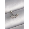 BFS 316L Çelik Gümüş Renk Zirkon Taşlı Çiçek Tragus Piercing