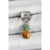 Mey İthalat® 316L Çelik Sallantılı Ananas Model Gümüş Renk Nomination Charm