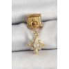 BFS 316L Çelik Sallantılı Zirkon Taşlı Kutup Yıldızı Model Gold Renk Nomination Charm