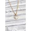 BFS 316L Çelik Zincir Gold Renk Bombeli Kalp Model Kadın Kolye