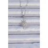 BFS 316L Çelik Zincir Gümüş Renk Zirkon Taşlı Kutup Yıldızı Kolye