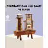BFS Dekoratif Ahşap Kum Saati ve Deniz Feneri Figürlü Masa Süsü – Şık ve Fonksiyonel Tasarım
