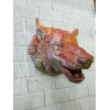 BFS Dekoratif Altın Gold Kurt Duvar Heykeli Asılabilir Hediyelik 25x19 cm