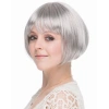 BFS   Gri Gümüş Renk Düz Kesim Astarlı Küt Parti Peruğu