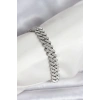 BFS Gümüş Renk Pirinç Cuba Chain Gurmet Bileklik