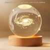 BFS Gün Işığı LED’li 3D Kristal Galaksi Küre Ahşap Tabanlı Dekoratif Lamba