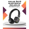 BFS Kablosuz RGB Işıklı Katlanabilir Bluetooth Kulak Üstü Kulaklık