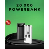 BFS Kamp ve Seyahat İçin 20.000mAh LED Işıklı Hızlı Şarj Powerbank