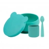 BFS  OiOi Blw I Silikon Beslenme Seti 3Lü (Kaseli) Aqua Green