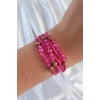 BFS Pembe Renk Zirkon Taşlı İpli Çoklu Bileklik