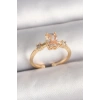 BFS Pirinç Gold Renk Kare Zirkon Taş Model Kadın Yüzük