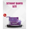 BFS Seyahat Boy Banyo Seti 5’li Mini Şişe ve Krem Kutusu Çantalı