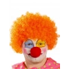 BFS   Turuncu Renk Kıvırcık Afro Bonus Peruk Takma Saç ve Kırmızı Burun Seti