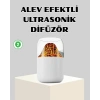 BFS Ultrasonik Alev Efektli Aromaterapi Difüzörü USB Şarjlı ve Otomatik Kapanma Özellikli