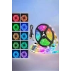 BFS Yeni Nesil RGB Işıklı 10Metre Şerit Led Kumandalı Şarj Edilebilir