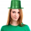 BFS   Yeşil Renk Parıltılı Simli Fötr Silindir Parti Şapkası