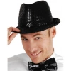Disko Star Siyah Payetli Fötr Şapka Yetişkin Boy