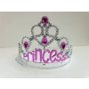 Gümüş Renk Prenses Yazılı Parti Tacı 60 Cm