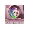Masaüstü Vantilatör Usb Şarjlı Rgb Led Işıklı 3 Kademeli 180° Ayarlanabilir Soğutucu Fan Pembe