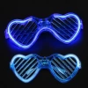 Mavi LED Işıklı Kalp Gözlük – 3 Modlu Parti & Glow Gözlüğü