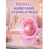 Mey İthalat® 3 Hız Ayarlı USB Şarjlı RGB Masa Fanı