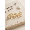 Mey İthalat® 3 lü Set Çiçek Model Gold Renk Kadın Küpe