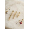 Mey İthalat® 3 lü Set Küpe Gold Renk Kutup Yıldızı Detaylı