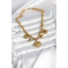 Mey İthalat® 316L Çelik Gold Renk Charmlı Model Kadın Kolye