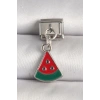 Mey İthalat® 316L Çelik Gümüş Renk Karpuz Dilim Model Nomination Charm