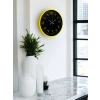 Mey İthalat® 36 Cm Sarı Dekoratif Arapça Rakamlı Duvar Saati