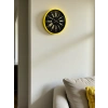 Mey İthalat® 36 Cm Sarı Modern Duvar Saati