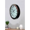 Mey İthalat® 36 cm Siyah Metal Roma Rakamlı Duvar Saati