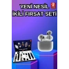 Mey İthalat® 3.Nesil TWS Bluetooth Kulaklık Bluetooth Bağlantılı Akıllı Saat Amoled Ekran Plastik Hasır Kordon
