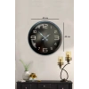 Mey İthalat® 40 cm Siyah Metal Modern Duvar Saati