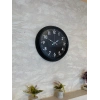 Mey İthalat® 40 cm Siyah Metal Siyah Kadran Duvar Saati