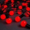 Mey İthalat® 5m 28 LED Mini Top Işık Kırmızı - Fişli, Siyah Kablo