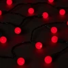 Mey İthalat® 5m 28 LED Mini Top Işık Kırmızı - Fişli, Siyah Kablo