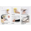 Mey İthalat® 6 Adet Yapışkanlı Beyaz Mermer Desenli Sticker 30x30 cm