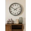 Mey İthalat® 60 cm Krom Metal Duvar Saati
