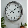 Mey İthalat® 60 cm Krom Metal Farsça Duvar Saati