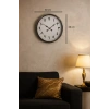 Mey İthalat® 60 cm Krom Metal Farsça Duvar Saati