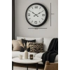 Mey İthalat® 60 cm Siyah Metal Dizayn Duvar Saati