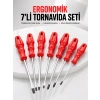 Mey İthalat® 7li Tornavida Seti Düz ve Yıldız Uçlu Çok Amaçlı Kullanım