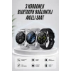 Mey İthalat® Akıllı Saat Amoled Ekran Bluetooth Bağlantılı Sesli Görüşme Nabız Ölçer