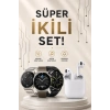 Mey İthalat® Akıllı Saat ve Kulaklık Seti Dokunmatik Ekran 5.0 Bluetooth Bağlantılı Sesli Görüşme