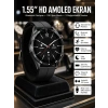 Mey İthalat® Amoled Ekran 3 Kordonlu Akıllı Saat 5.0 Bluetooth Bağlantılı Android ve İOS Uyumlu