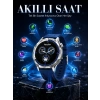 Mey İthalat® AMOLED Ekranlı Bluetooth Akıllı Saat 3 Kordonlu Uzun Pil Ömürlü